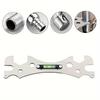 1pc Home Bathroom Wrench, Universal Bathroom Wrench, Thickened Stainless Steel Rust-proof Material Hexagonal Level, Curved Foot Level Ruler