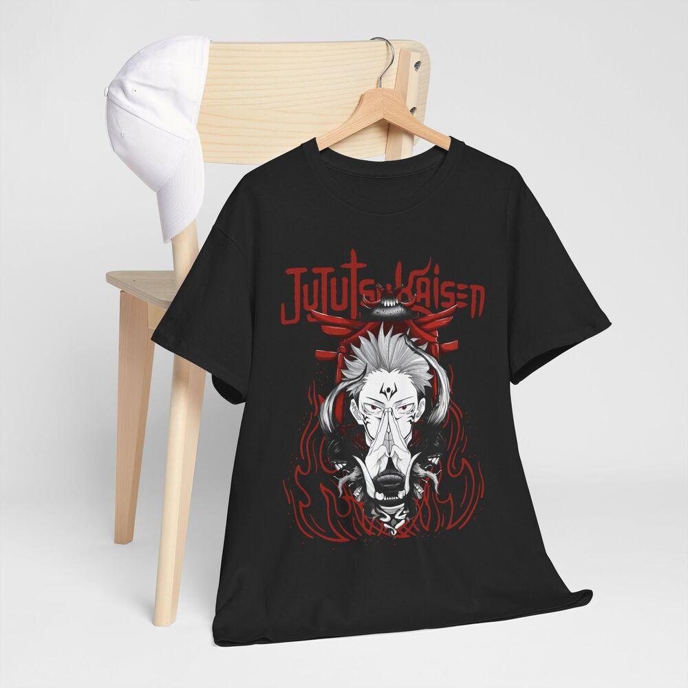 Jujutsu Kaisen T-Shirt, Inspiriertes Anime Ryomen Sukuna T-Shirt Schwarz - Anime-Geschenk