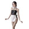 Lingerie Seduction Patent Leather Maid Sexy Bunny One-piece Nightclub Maid Dress Game Cosplay