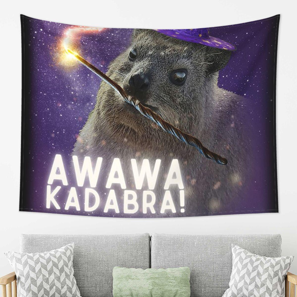 

Awawa Kadabra Rock Hyrax Wizard Tapestry Wall Hanging Aesthetic Home Decoration Tapestries for Living Room Bedroom 74x94cm(29x37in)