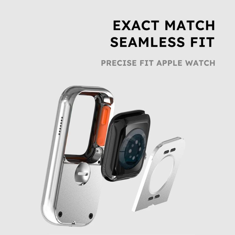 Capa de Alumínio Iwatchpod para Apple Watch 9 8 7 6 5 4 SE Capa Protetora Suporte Iwatch Expande IPod para IWatch 44mm 45mm Presente