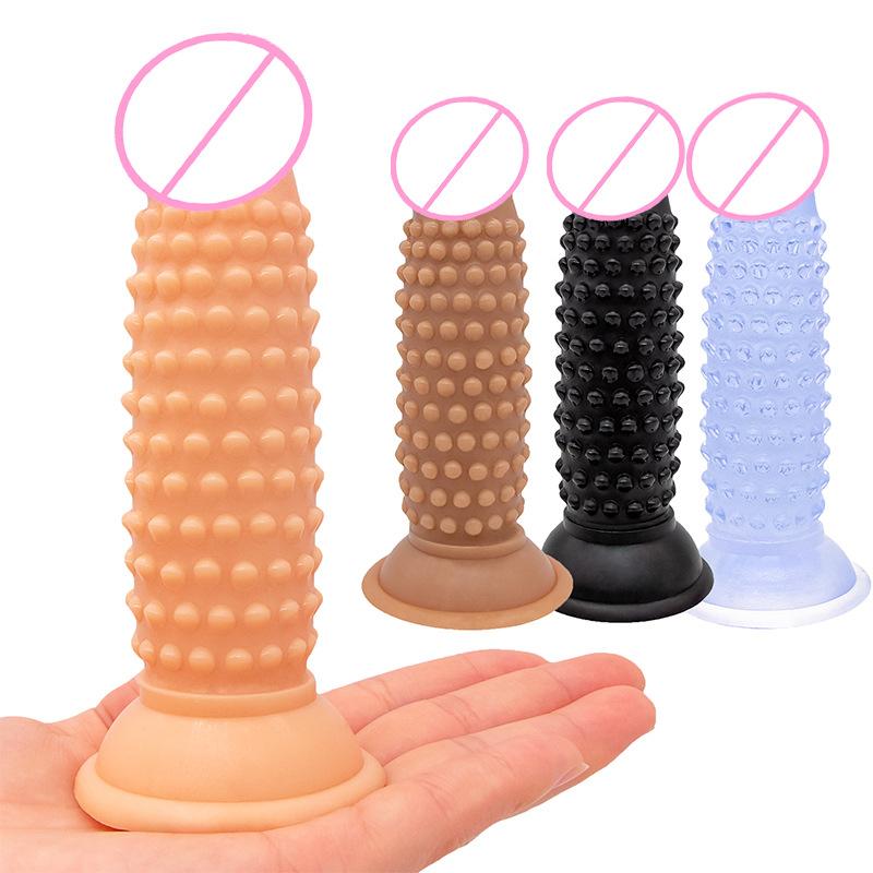 Particles Stimulate Corn Dildo with Suction Cup Butplug Sexe Jueguetes Sexuales Adult Analplug Erotic Masturbator Pleasure Waterproof & Easy To Clean