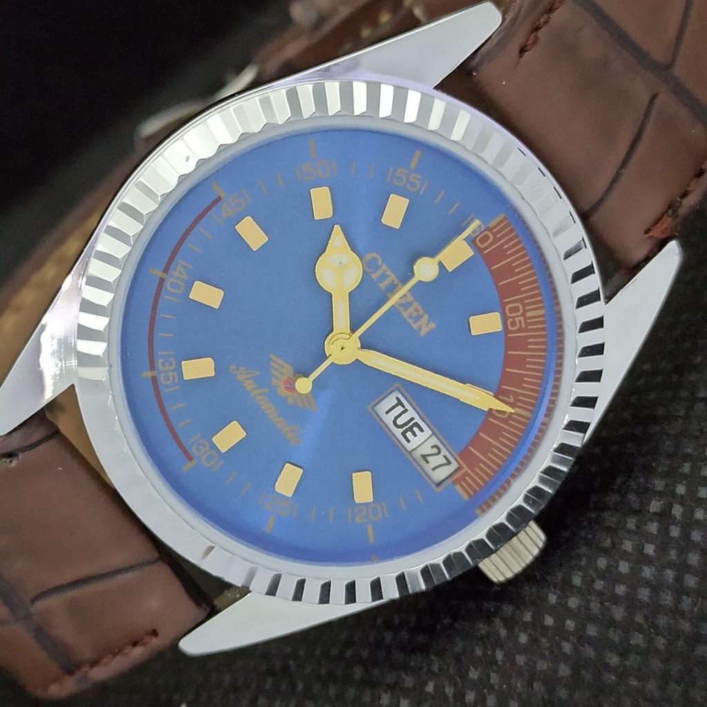 

REFURBISHED VINTAGE CITIZEN AUTO 8200 JAPAN MENS D/D BLUE WATCH 557a-a295400-9 SKU557a-a295400