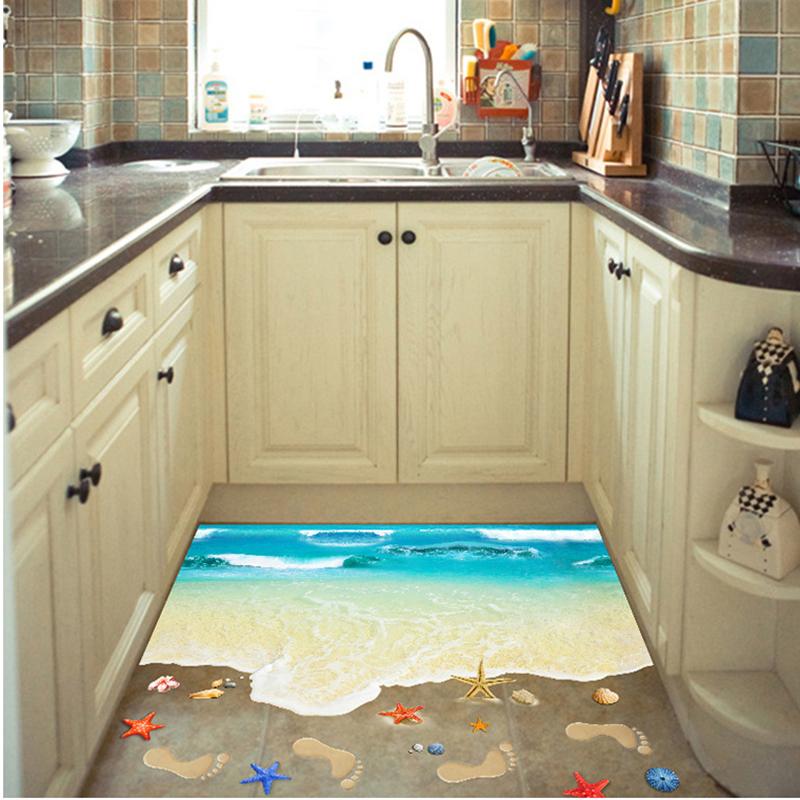 3D Abnehmbare Wandaufkleber für Kinder Strandthema Kinderzimmer Kindergarten Dekoration Sicher Wasserdichtes Vinyl Kunst