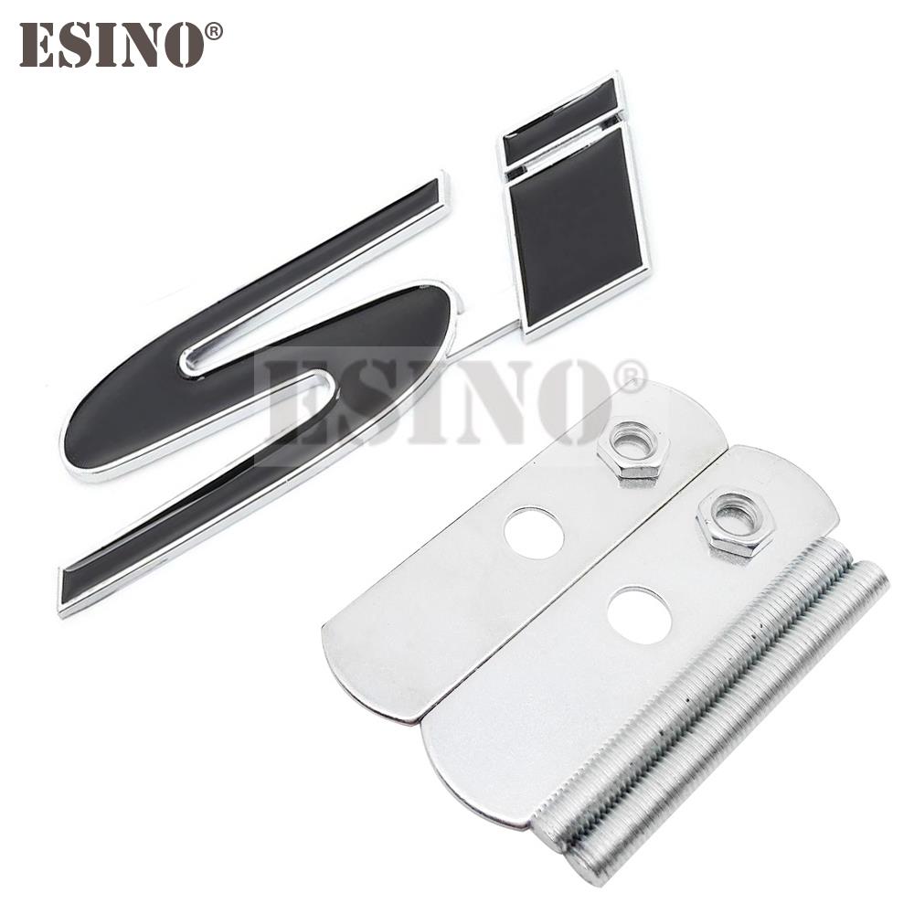 New Car Styling 3D Metal Adhesive Front Grill Chrome Zinc Alloy SI Emblem Badge Auto Accessory for Honda Civic Si