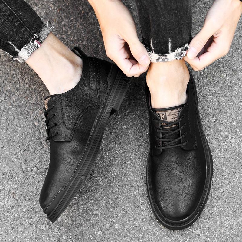 Fashion Classic Retro Men Sneakers Top Soft Sole Oxfords British Style Mens Genuine Leather Driving Shoes Business Formal Leather Shoes