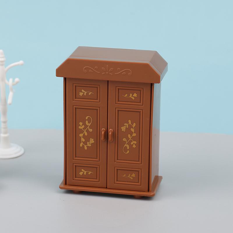 style Different 1/12 Dollhouse Mini Bedroom Bed Dressing Table Mirror Closet Bunk Bed Dollhouse Home Furniture Decor Accessories