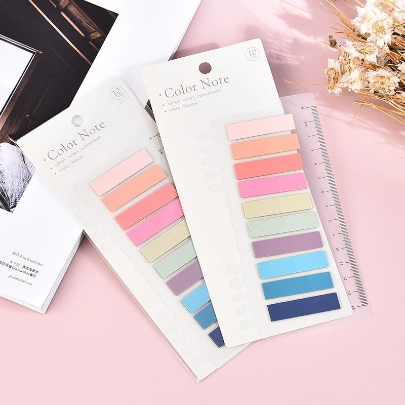 200 Hojas/juego Set de Notas Adhesivas Pastel Morandi Regla Cinta PET Pestañas Índice y Marcapáginas Diarios Planificadores Material Escolar y de Oficina Bloc de Notas