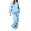 Women's Casual Zip Up Hoodie and Wide Leg Pants Two Piece Set for Fall Winter