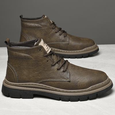 Moda Outono Inverno Nova Moda Masculina Botas de Couro Genuíno Homens Cano Alto Botas de Cano Baixo Macio Sapatos Casuais Quentes de Inverno Botas Masculinas de Motocicleta