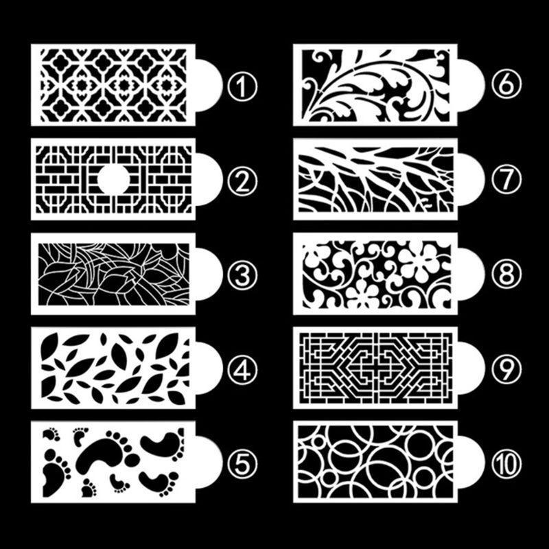 10 Pcs Cake Painting Templates Printing Hollow Lace Molds Fondant for Impression for Wedding Birthday Party Graduation G China Mainland