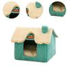 Foldable Pet House Semi Enclosed Cat House Winter Warmer Pet Bed House for Small Dogs Cats Puppy Kitten Shelter Cave