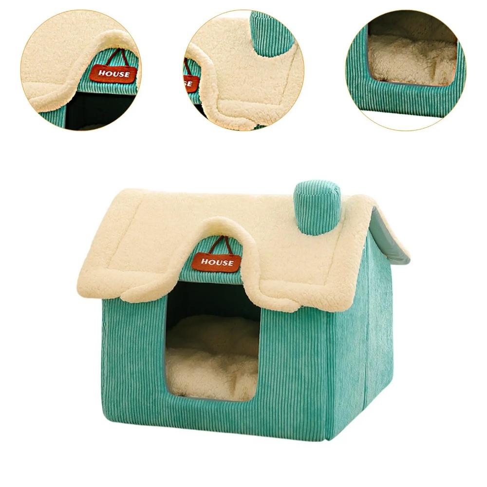Foldable Pet House Semi Enclosed Cat House Winter Warmer Pet Bed House for Small Dogs Cats Puppy Kitten Shelter Cave