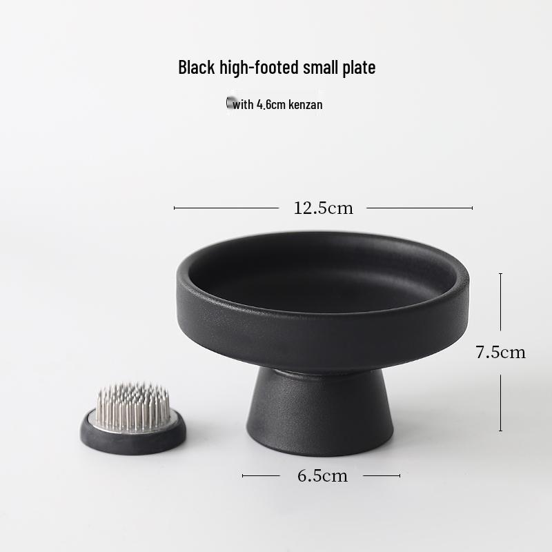 Zen Ceramic Mini High-Footed Plate for Floral Arrangements