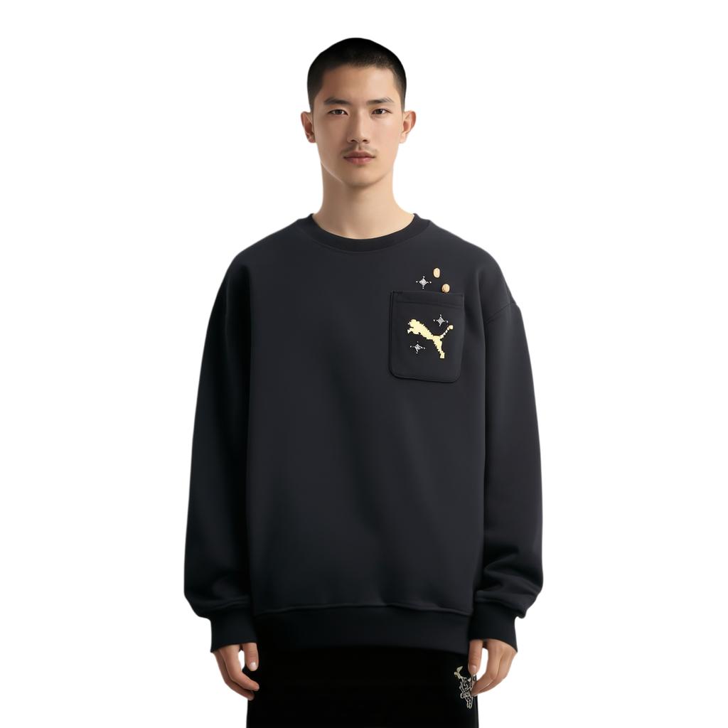 PUMA Sweatshirts Men's Black Crew Neck Moderate Other 631417-01