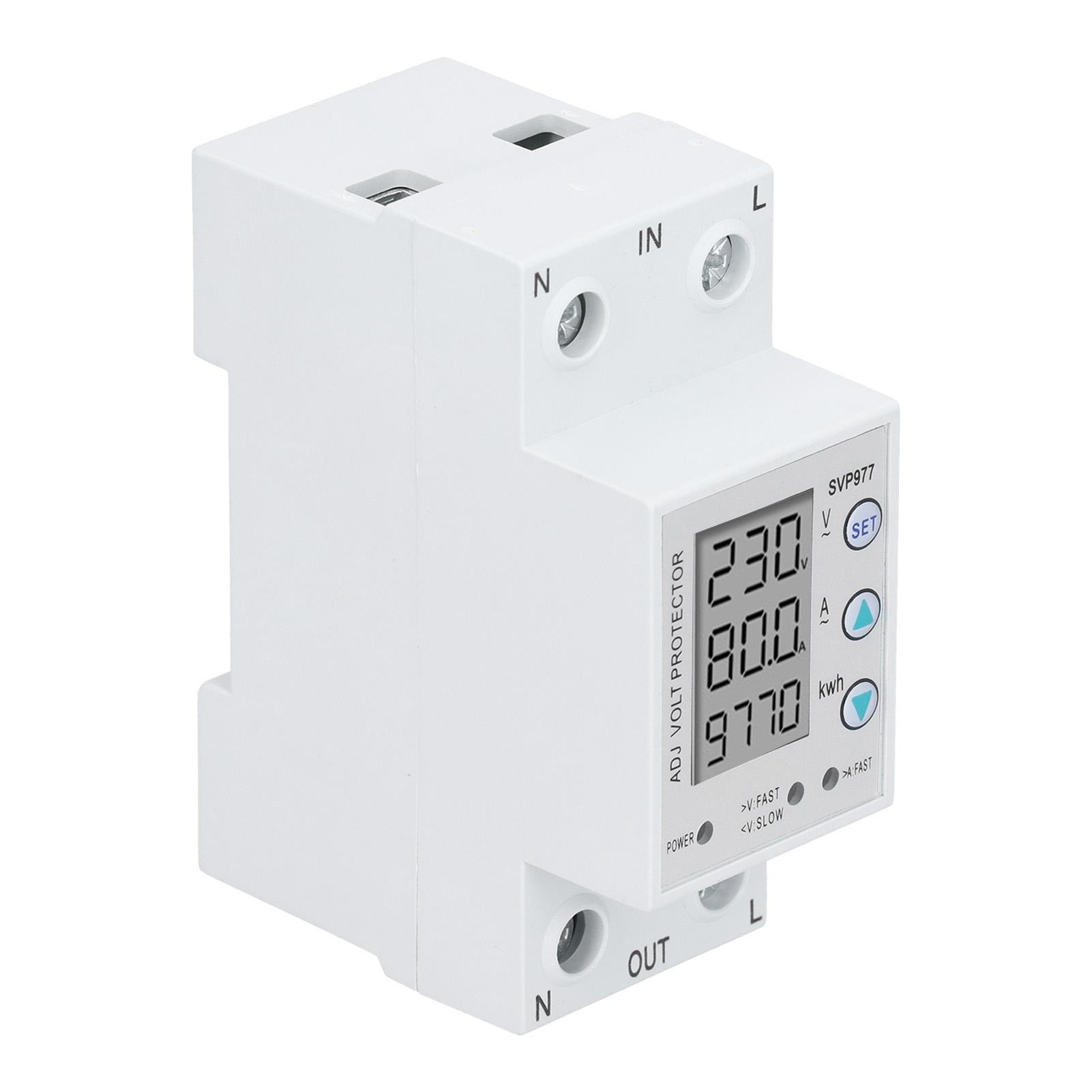 

Monitoring Protector Adjustable Voltage Power Current Display Protection Device 230VAC 50 60Hz
