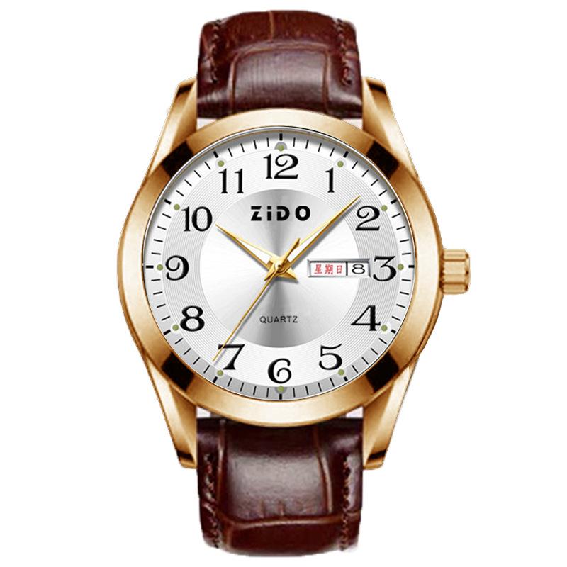 High-End Fashion Men'S Watch Light Luxury Versatile Automatic Quartz Luminous Old Man'S Watch Big Number