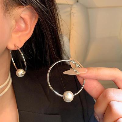 Elegant Large Circle Earrings: European-American Style, Light Luxury, Retro, Versatile, Perfect for Women.
