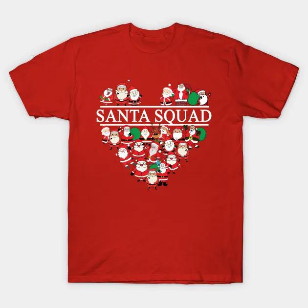 

Novel Santa Squad Heart Christmas Gift T Shirt New 100 Cotton Short Sleeve ONeck Tshirt Casual Mens Top S