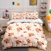 Cute Teddy Bear Valentine Pattern Bedding Duvet Cover Set  (1*Duvet Cover 2*Pillowcases, Without Duvet Insert)
