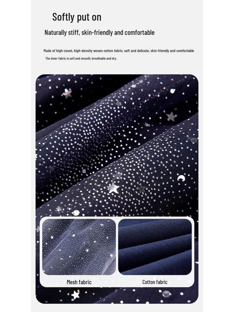 Verträumtes Sternenhimmel-Farbverlaufs-Netzkleid: Prinzessinnenkleid mit Herzchen und Strasssteinen für Mädchen