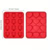 12-Cavity Silicone Cake Mold Heart-Shaped Non-Stick Baking Mold For Brownies Food-Grade Microwave Safe Cupcake Making Tool