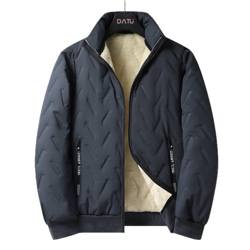 Winter Casual Stand-up Collar Lamb Wool Cotton-padded Coat Men's New Autumn and Winter High-quality Fashion Warm Fleece Jacket