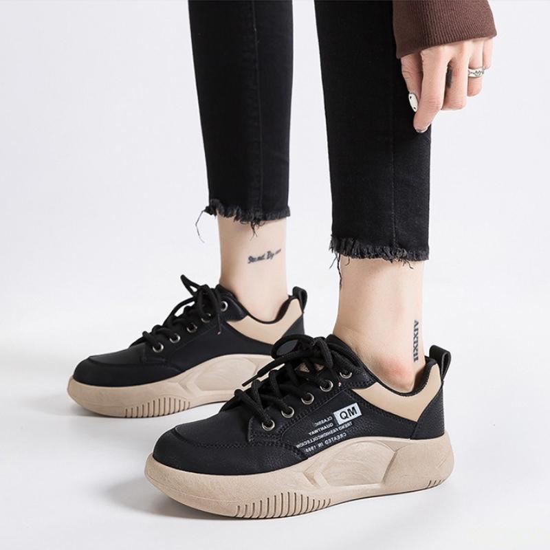 New versatile thick soled casual shoes women in spring autumn simple comfortable height increasing breathable women's shoes