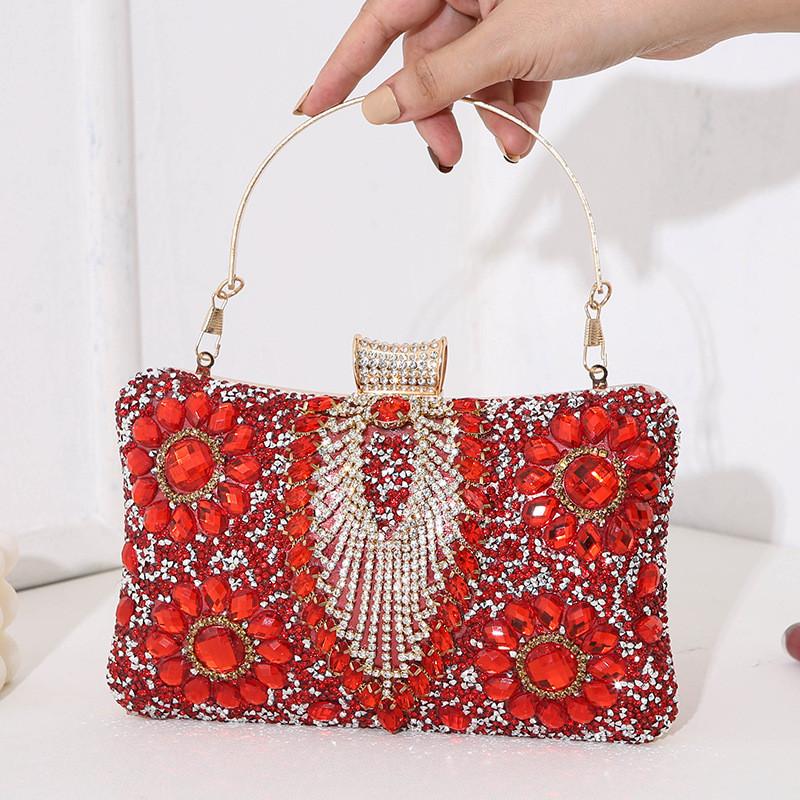 Luxe Ladies Evening Bag With Sparkling Rhinestones For Weddings And Gala Events