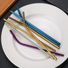 4Pcs Reusable Metal Straws Set With Cleaner Brush 304 Stainless Steel Drinking Straw Milk Drinkware Bar Accessories