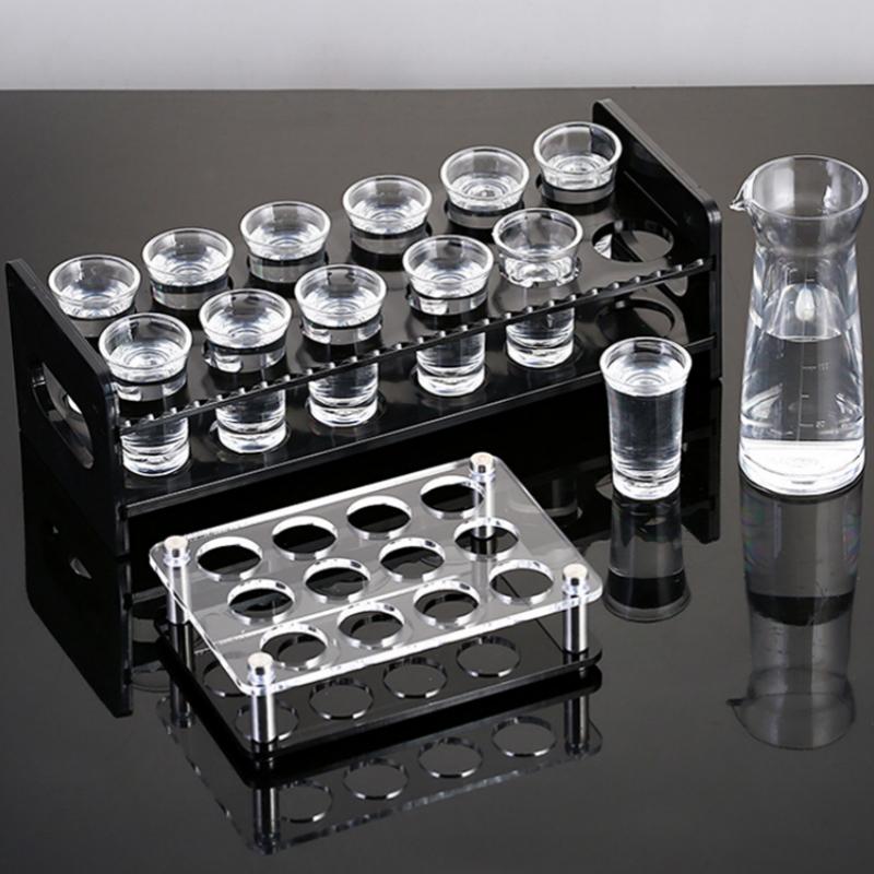 6/12/24 Huls Glasbakkeholder Hulstang Akrylglas Holder Vinglas Kop Serveringsbakke Kopper Organizer Glasudstilling Til Klub