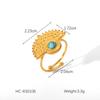 Euro-American style shell heart stainless steel ring for women, high-end pearl open ring, titanium steel non-fading ring