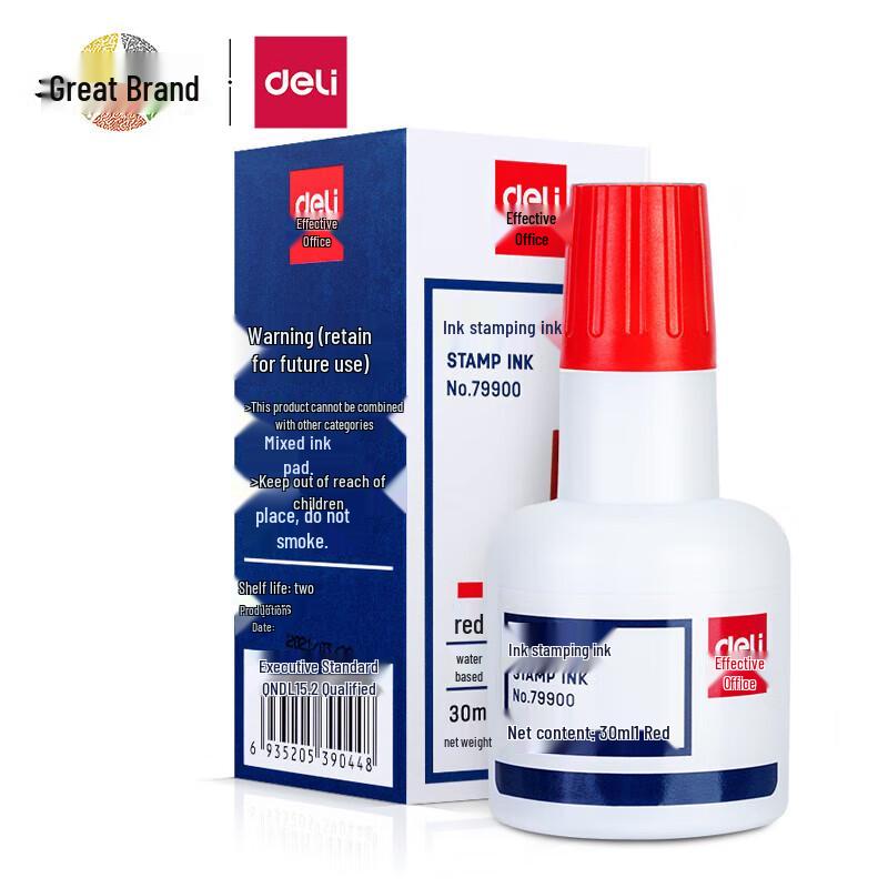 Deli 30ml Water-Based Self-Inking Stamp Refill Ink