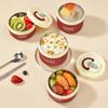 Portable Fruit Salad Lunch Container With Handle Leak Proof 304 Stainless Steel Thermal Lunch Box For Kid Student Microwave Safe
