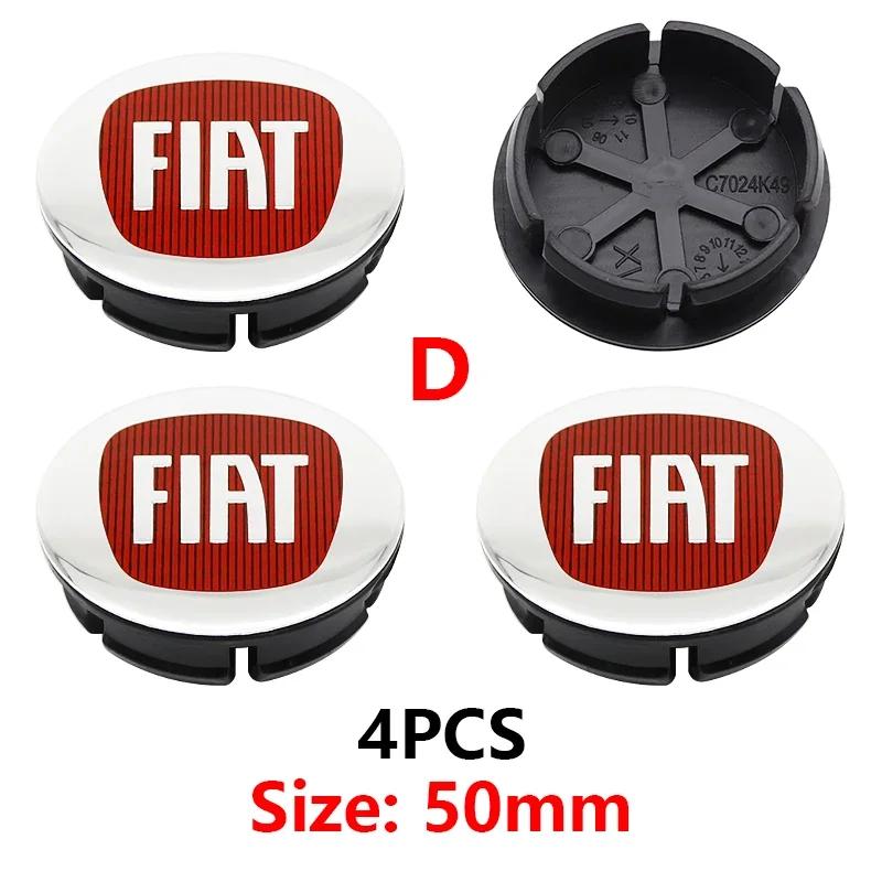 for Fiat 500 500X Marea Multipla Punto CBZR Scorpion Ducato Goods StylingCar 4pcs 50mm 60mm Wheel Center Hub Caps Fiat Emblem Badge
