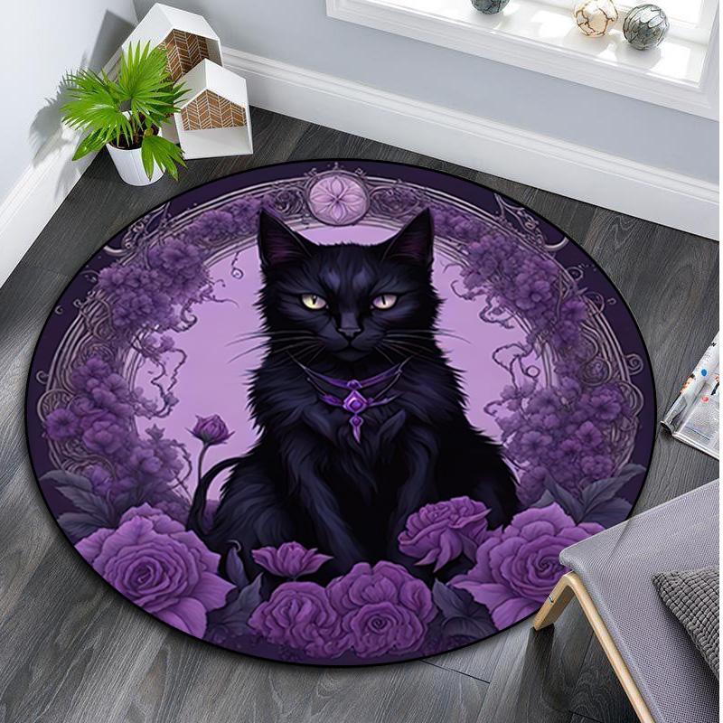 Animal Circular Rug Office Decorative Carpet For Living Room Bedroom Door Mat Floor Rug Computer Chair Area Rug