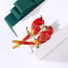 High-End Alloy Enamel Painted Parrot Brooch - Little Birds Kissing Lapel Pin