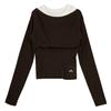 French Fashion Design Two-Piece Casual Loose Pullover Versatile Slimming Long Sleeve Knitted Sweater Women Sweater EZ53274