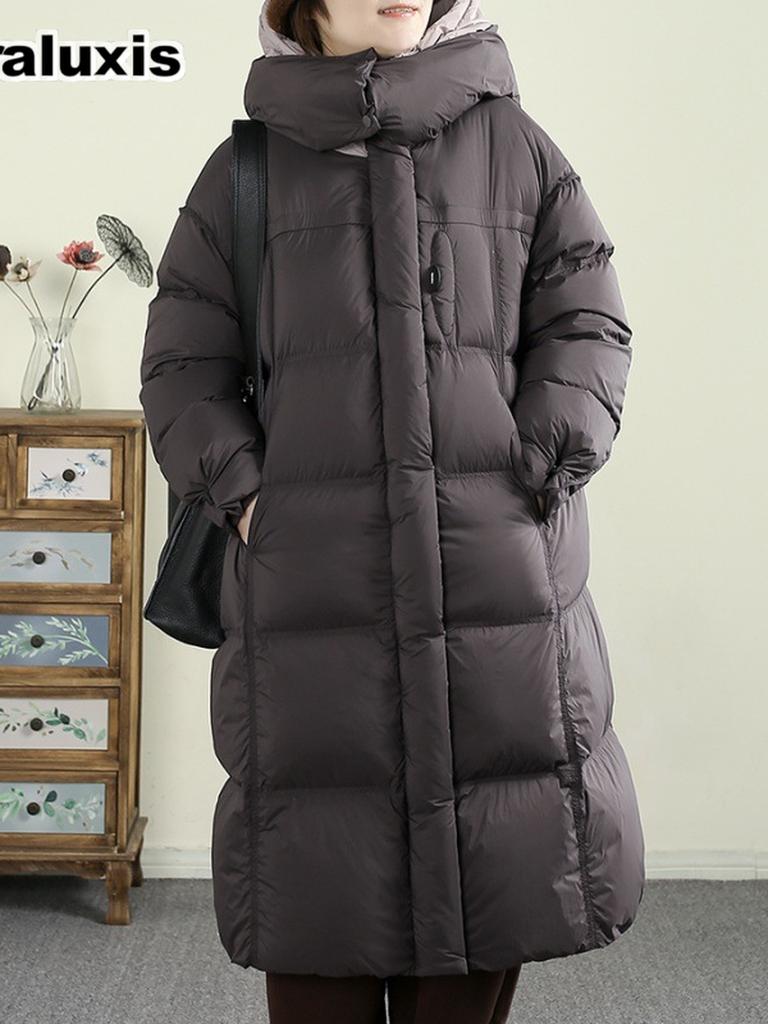 Oversized Long Sleeve Thick Cotton Puffer Coat for Women Winter New Style Casual Loose Warm Jacket