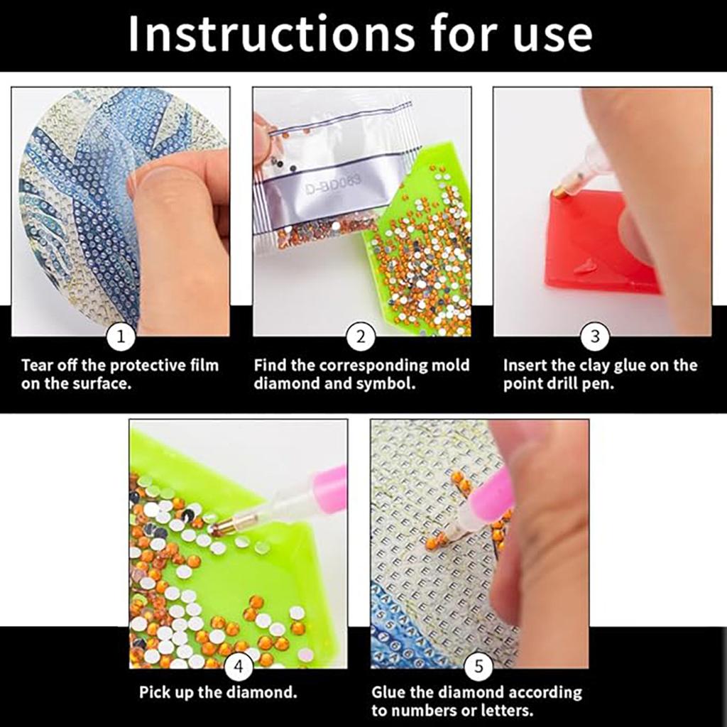 8 Stück/Set Untersetzer mit Diamant-Blumenmuster, DIY Untersetzer mit Halter, Geeignet für Anfänger und Erwachsene, Kunst- und Bastelbedarf Geschenke