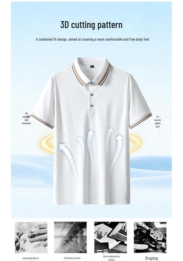 Men's DK9902-266 Ice Silk Quick-Dry Sports Suit: Short Sleeve Polo & Shorts - Casual Breathable Summer Wear