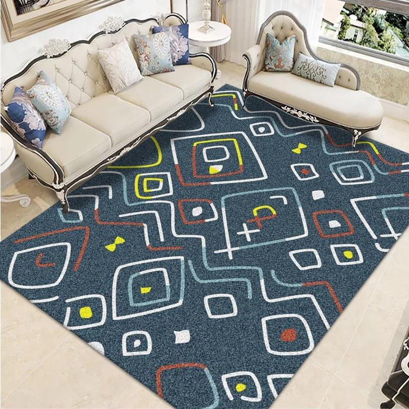 Retro Ethnic Style European-style Living Room Carpet Bohemian Non-slip Coffee Table Carpet Household Easy-to-take Crystal Velvet Carpet