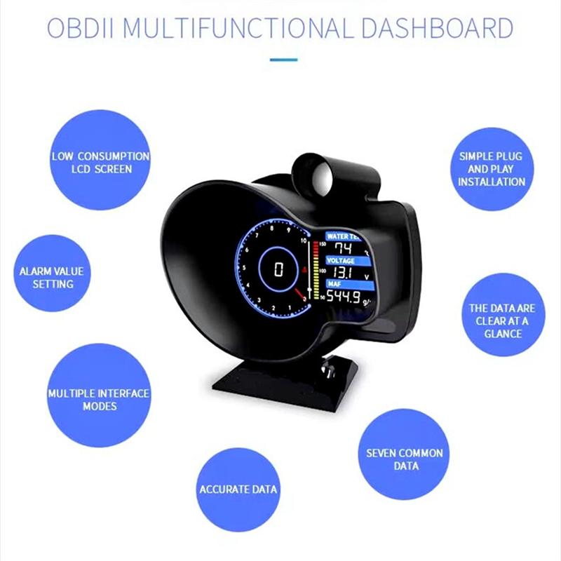 NEW-OBDII Meter Dashboard Speed Digital Display, RPM, Water Temperature, Voltage Gauge OBD2 Head Up Display For Car
