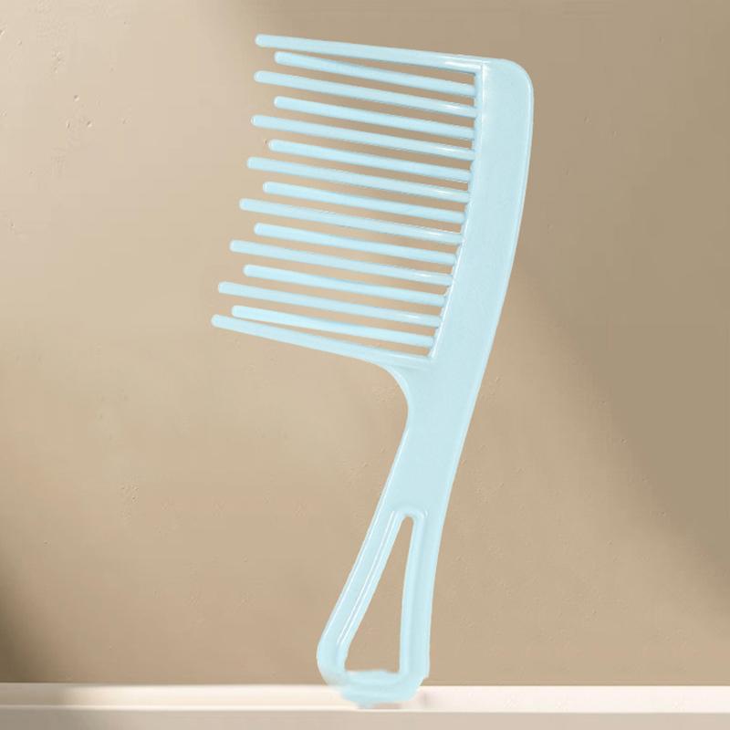 

Расческа с двумя рядами изогнутых крупных зубьев, с широкими зубьями, специальная для дам, для завивки, пластиковая, большая, для пышных, длинных и вьющихся волос, расческа для укладки синий