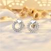 Hot Diamond-studded Earrings Creative Heart Shape Fresh Sweet Temperament Sun Flower Earrings Earrings for Women