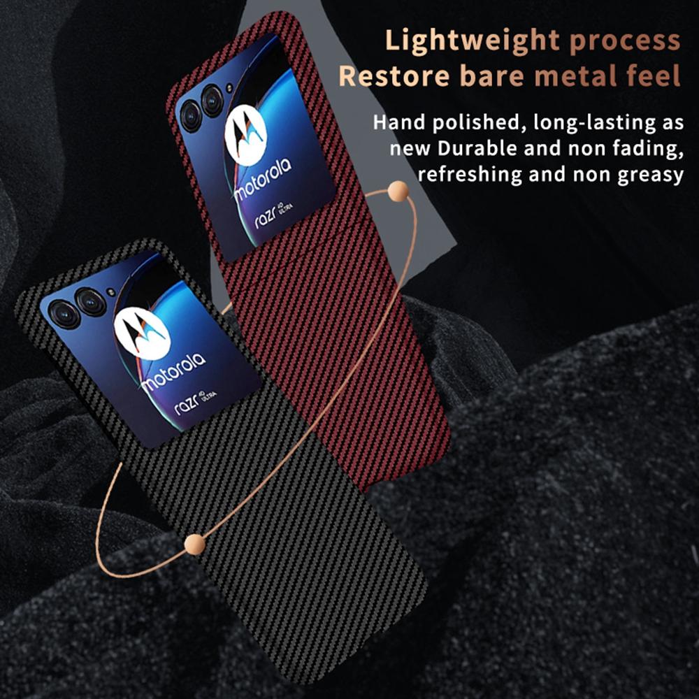 For Motorola Razr 50 Ultra 5G Case Aramid Fiber+PC Anti-Drop Folding Phone Cover
