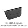 For Tesla Model 3/Y Model 3 Highland Car Set Back Storage Box TPE Auto Back Seat Trash Can Waterproof Cup Holder Accessories