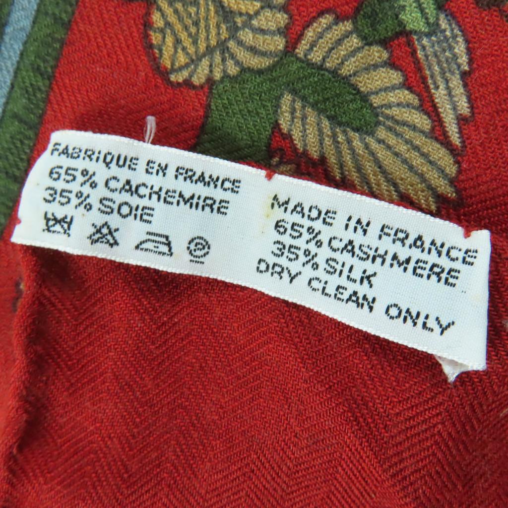Great HERMES scarf ASTRES et SOLEILS Large shawl Red series cashmere Women Used