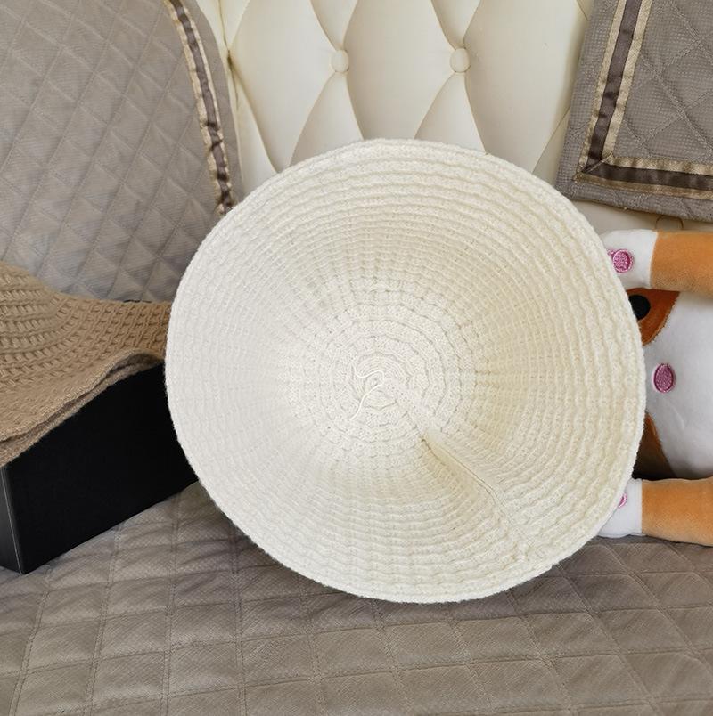 Fashion Knit Bucket Hat Soft Spring Autumn Warm Fisherman Hat Beanie Cap Crochet Knitted Skull Hat Women Basin Hat