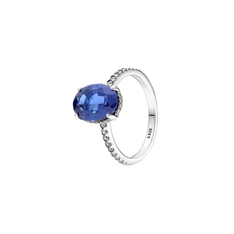 New Disney Fashion Sun Sapphire Couple Fit Pandora Birthday Gift Valentine's Day Limited Edition Ring